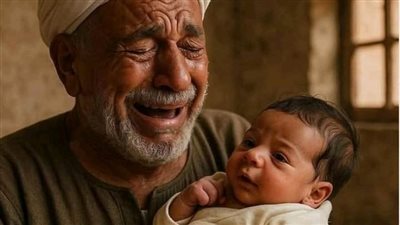 رجل كبير في السن لم يرزق بأطفال وتمني أن يكون له ولد يحمل اسمه